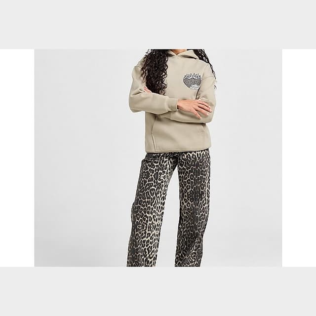 Unlike Humans Mid Rise Leopard Jeans